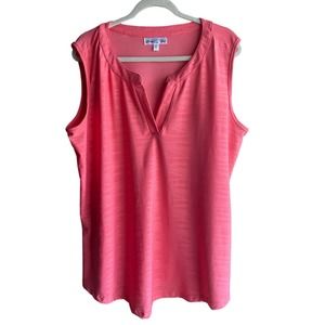 Stem & Vine Coral Sleeveless Shirt Women’s Plus Size 2X